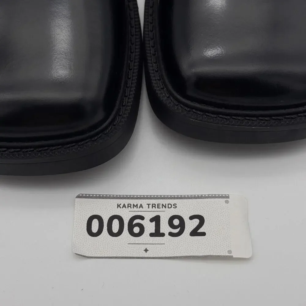 Coach Tea Rose Mary Jane Flats Womens size 7.5 Patent Leather Black Buckle Shoes